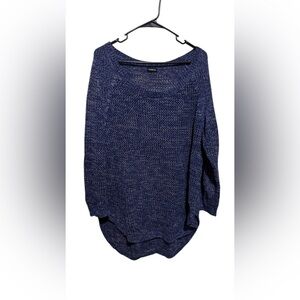 Torrid Plus Women's Knitted Sweater sz XXL Blue Long Sleeve High Low Winter